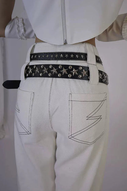 Double Waistband High Street Pants + Belt