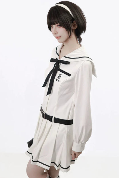 Monochrome Girl Sailor Dress + Shirt + Skirt + Bow Tie
