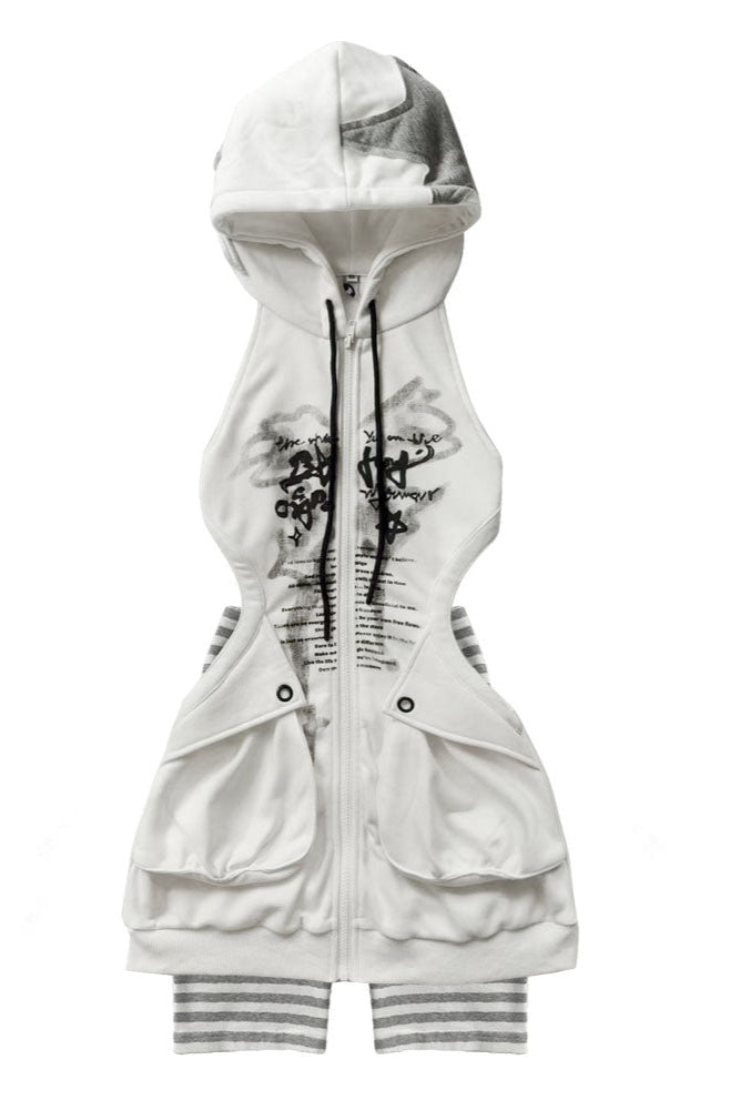 Long Parka Cut Out Y2k Sweat Dress