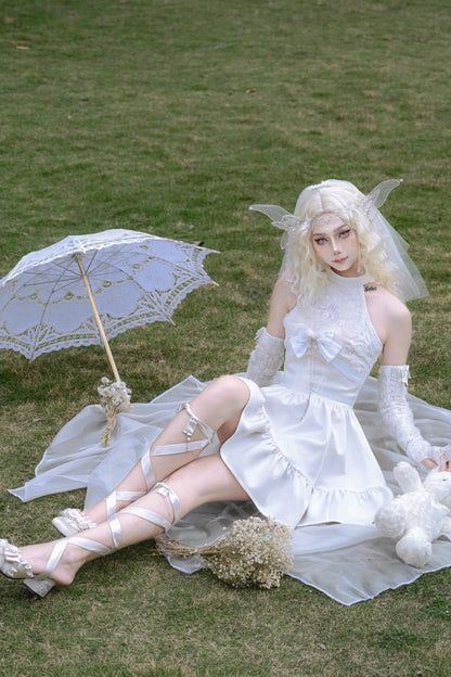 [pre-order] Fairy Pure White Neck Dress