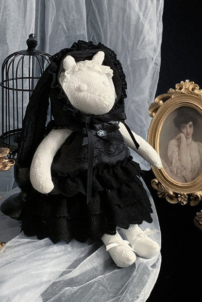 Lace-up Ruffle Dress + Animal Hat