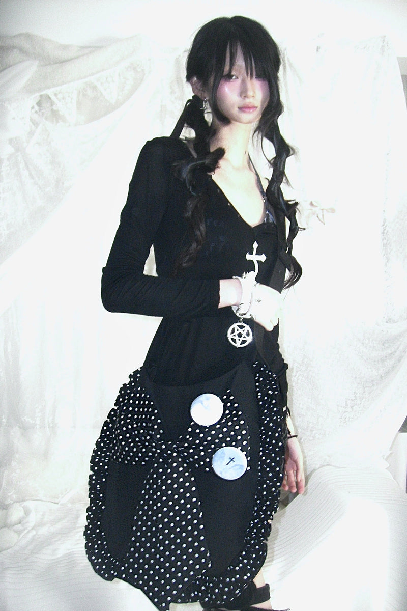 Polka Dot Big Ribbon Adjustable Bag