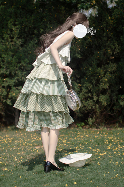 [pre-order] Tiered Ruffled Sleeveless Dress + Ribbon