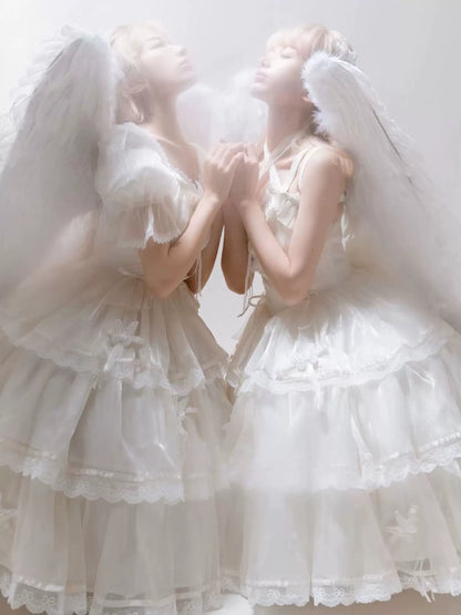 Light Flower Wedding Lolita Dress + Halterneck Suspender Dress