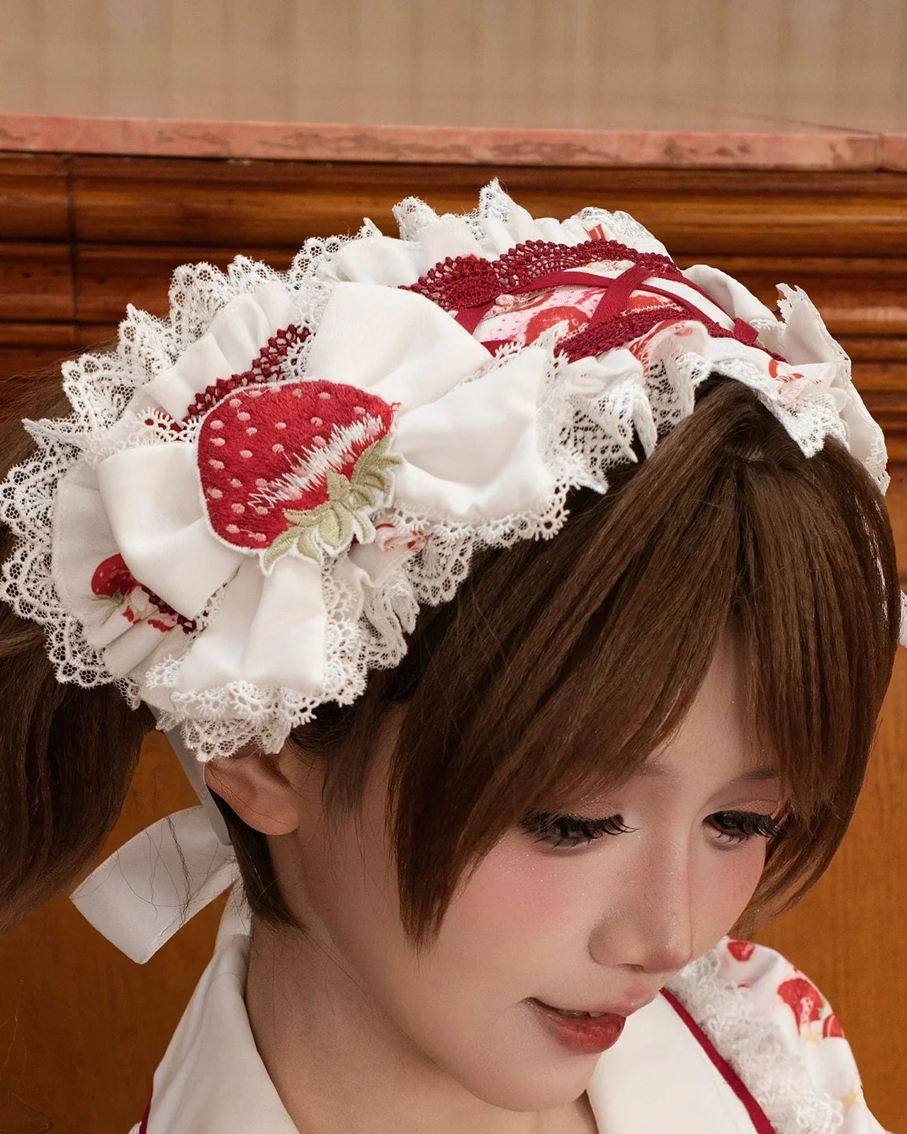 Red Berry Lolita Dress + Ribbon + Headband
