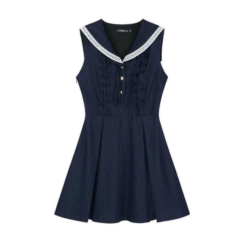 French Sailor Sleeveless Dress