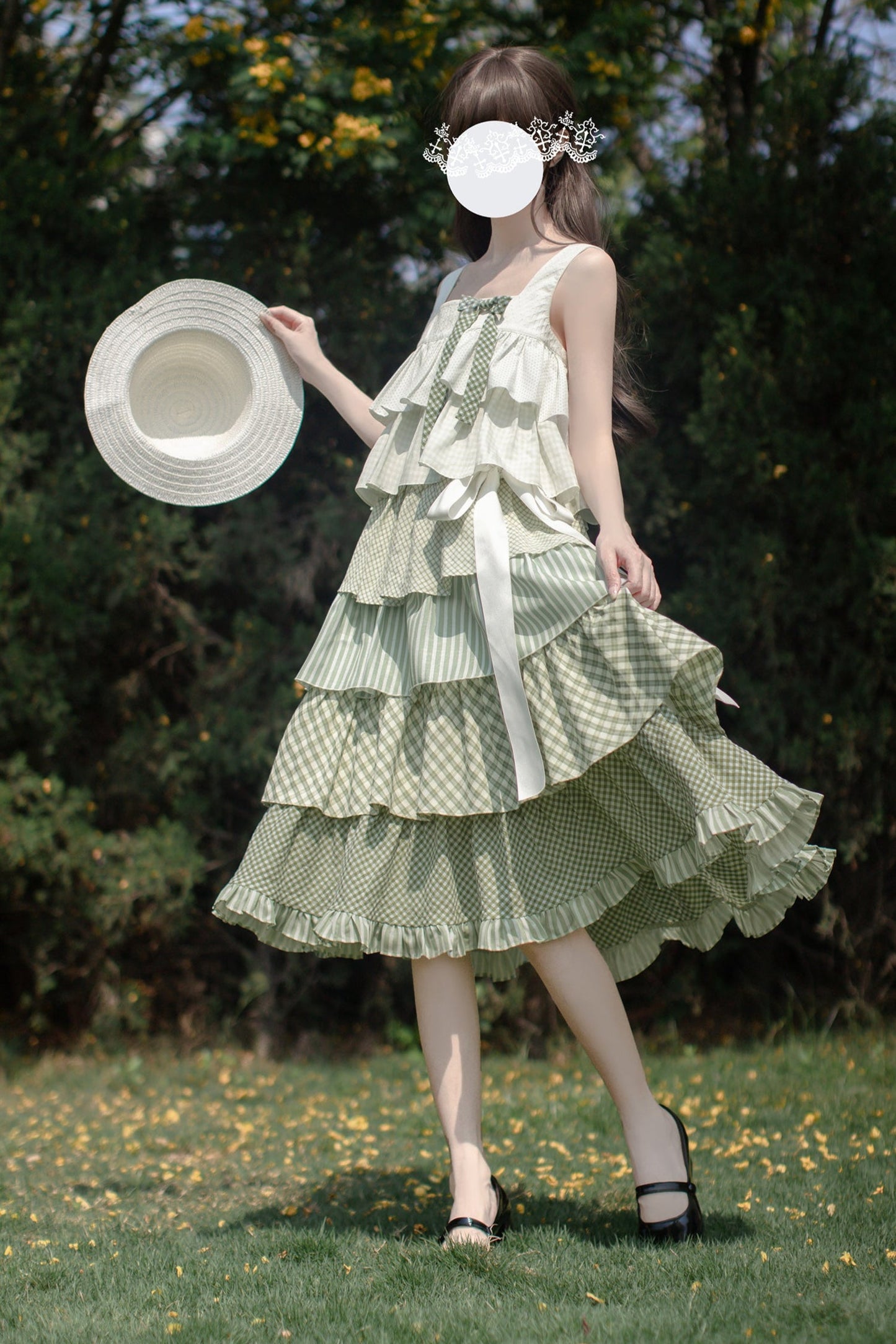 [pre-order] Tiered Ruffled Sleeveless Dress + Ribbon