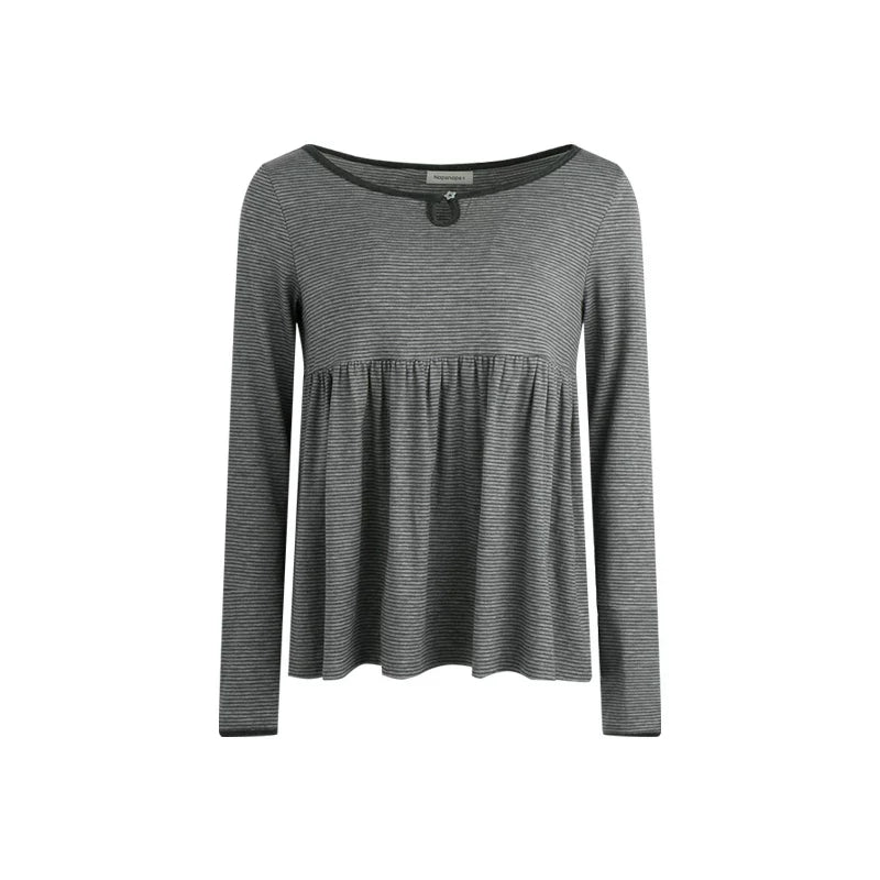 Color Block Flare Top With Neckline