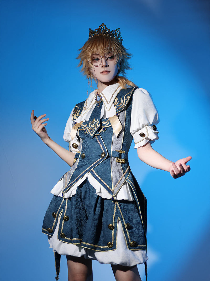 Forever Island Prince Lolita Top + Balloon Pants + Vest