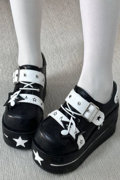 [pre-order] Star Melody Punk Strap Platform Shoes