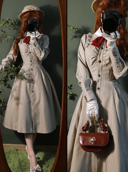College Classical Retro Stripe Dress