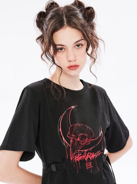 Punk Dark Waist T Shirt Dress