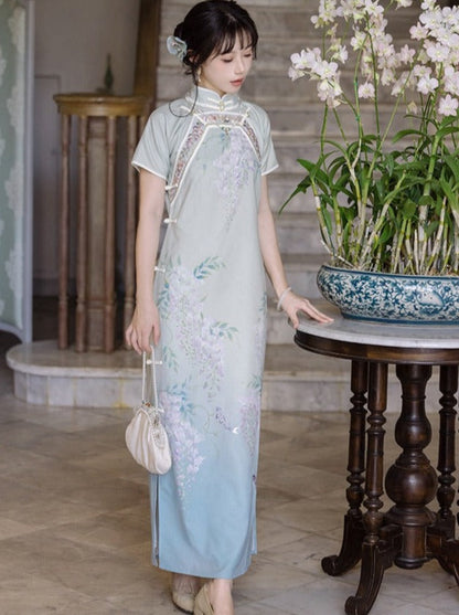 [pre-order] Full Front Print Cheongsam Dress