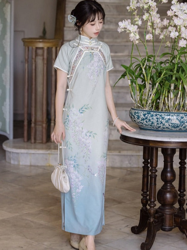 [pre-order] Full Front Print Cheongsam Dress
