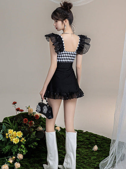 Mode Ruffle Design One Piece Swimsuit