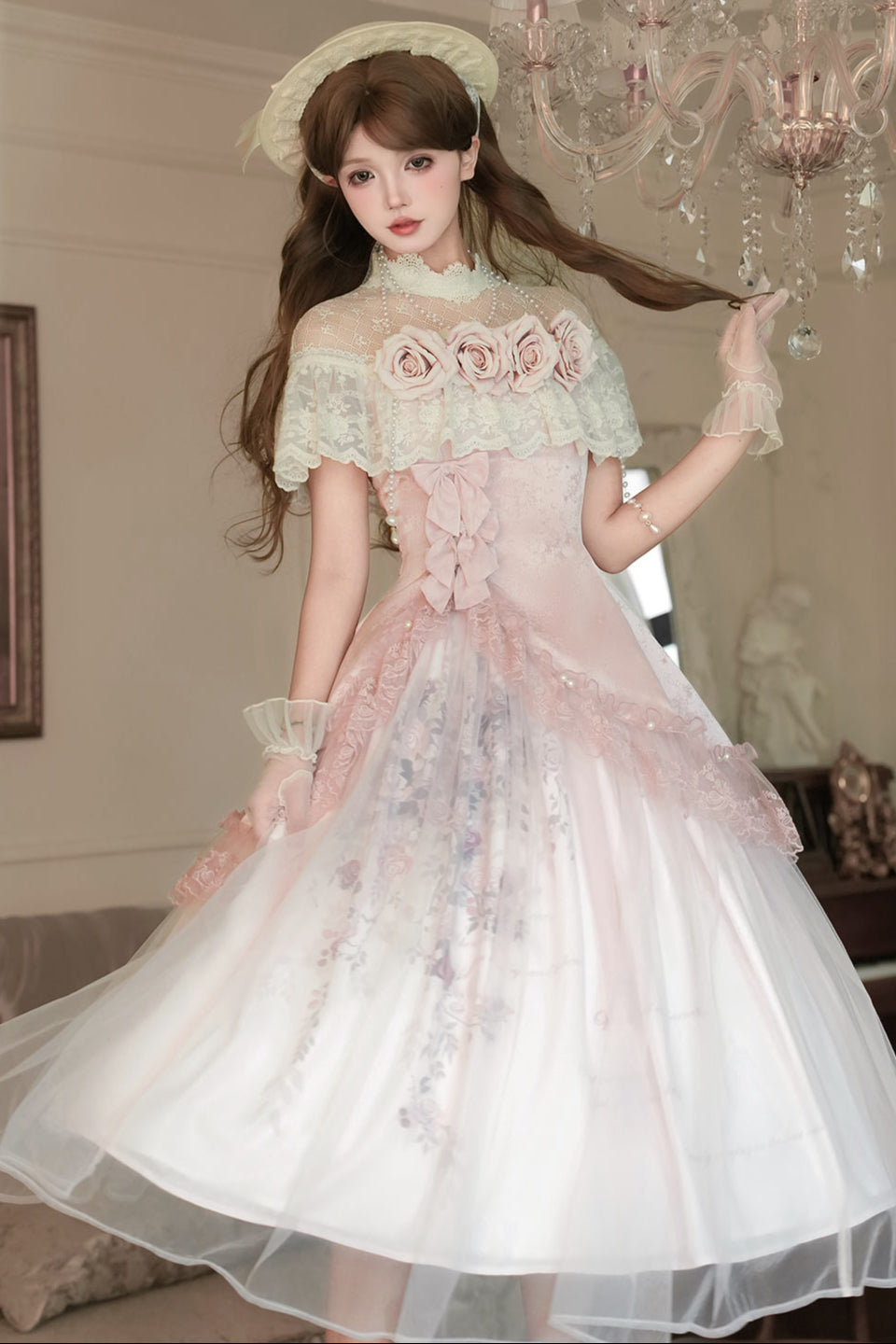 Sweet Pink Rose Lolita Set