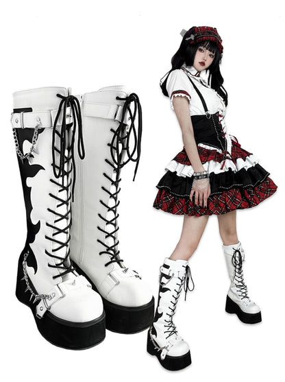 Punk Style Round Toe Platform Boots