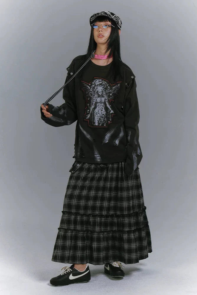 Cut Arm Design Loose Mode Tops