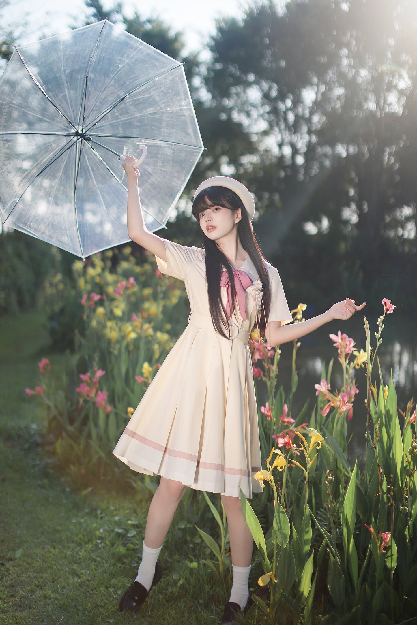 Milky Yellow Retro Jogakuin Dress