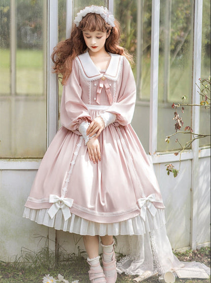 Rabbit Ears Sailor Pearl Bow French Doll Dress