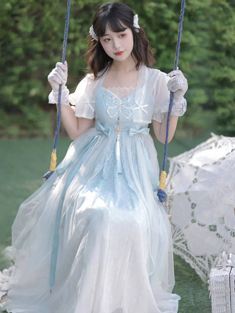 Fantasy Butterfly Lolita Chinese-style Gradient Dress Set