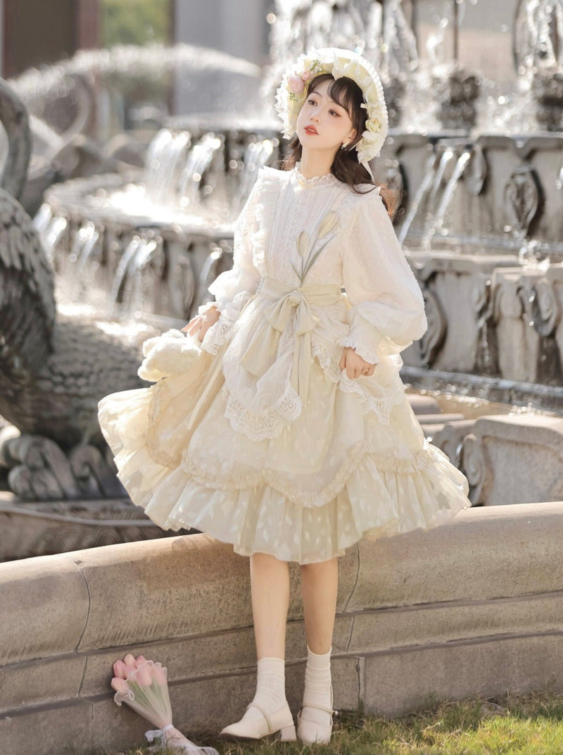 Pure Girly Tulip Ruffle Lolita Dress