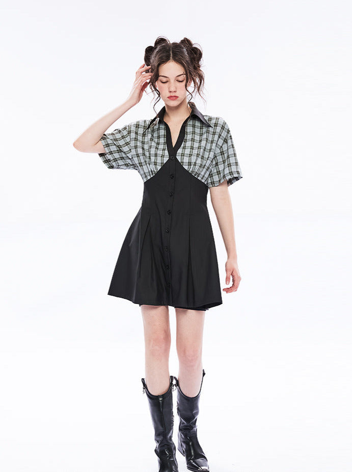 Plaid Skipper Collar Dress
