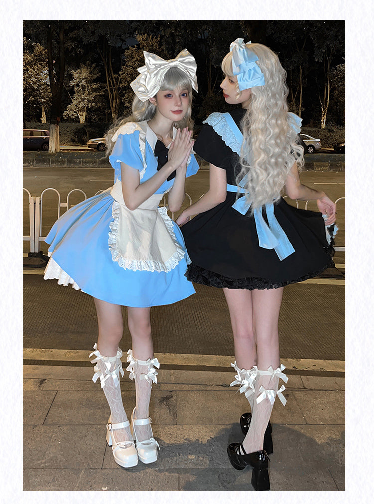Pleated Lace Maid Dress