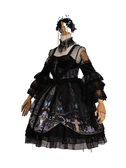 [pre-order] Love Lolita Skirt Original Underworld Dark Gothic Retro Lolita