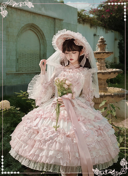 [pre-order Deadline: April 3] Pure Sweet Rose Fantasy Tiered Lolita Dress