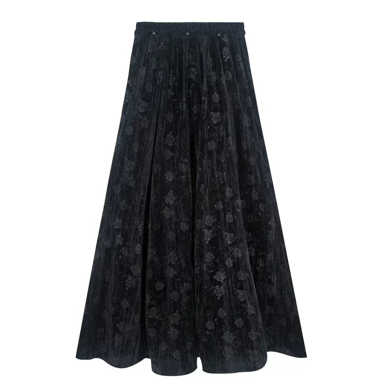Chinese-style Design Top + Long Skirt + Apron