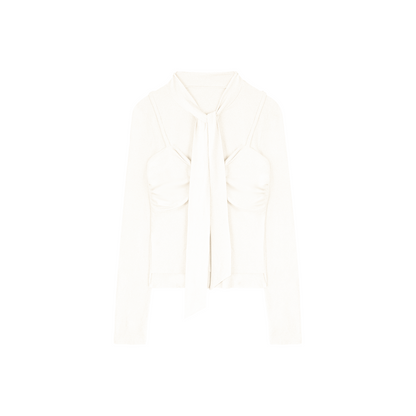 Cloud-like Twist Collar Top