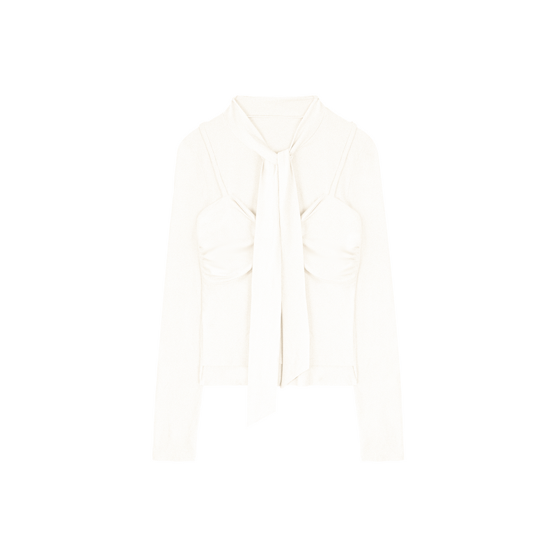Cloud-like Twist Collar Top