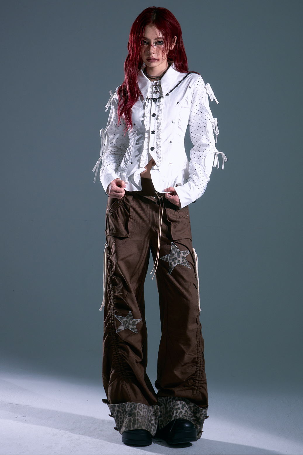 Retro Mode Dark Punk Dot Blouse