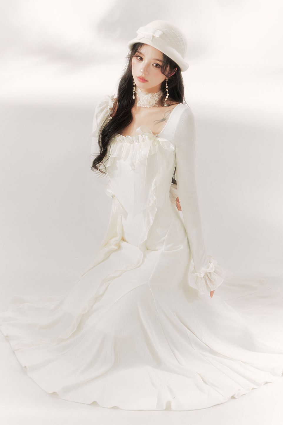 Open-neck Fishtail Dress