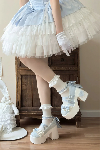 Dream Ribbon Lace Mary Jane Shoes