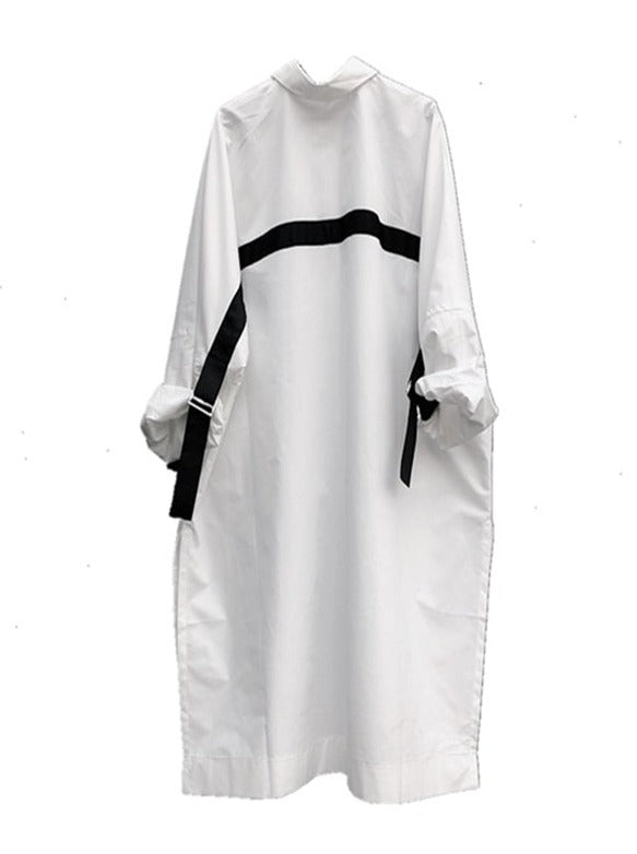 Dark Style Design Mid Length Shirt Dress