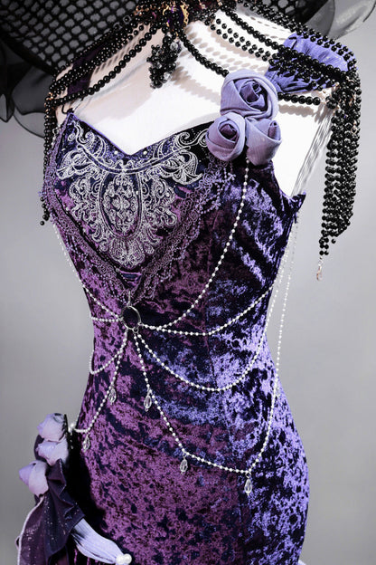 [pre-order] Mysterious Nocturne Lolita Suspender Mermaid Dress