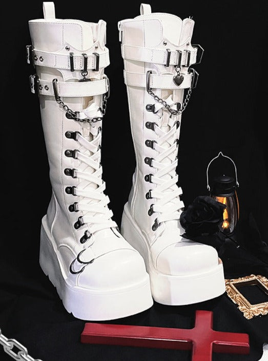 Spice Punk Style Gothic Platform Long Boots