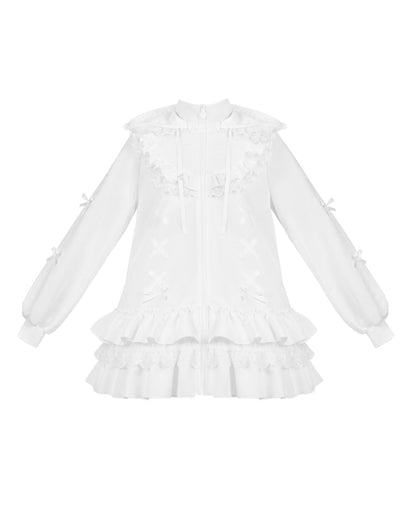Lace-up Ruffle Dress + Animal Hat