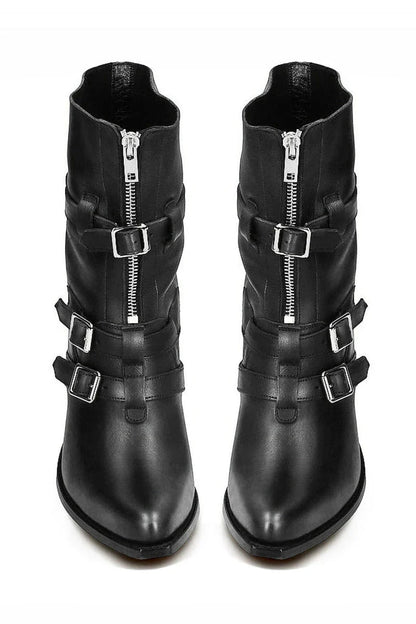 Y2k Style Zipper Boots