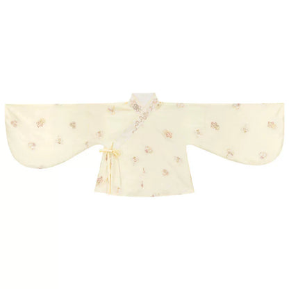 Chinese-style Pastel Top + Apron + Bow + Necklace + Brooch + Hair Accessories