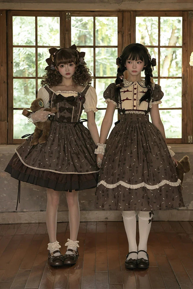 Doll Collar Brown Retro Princess Lolita Dress