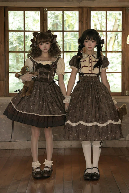 Doll Collar Brown Retro Princess Lolita Dress