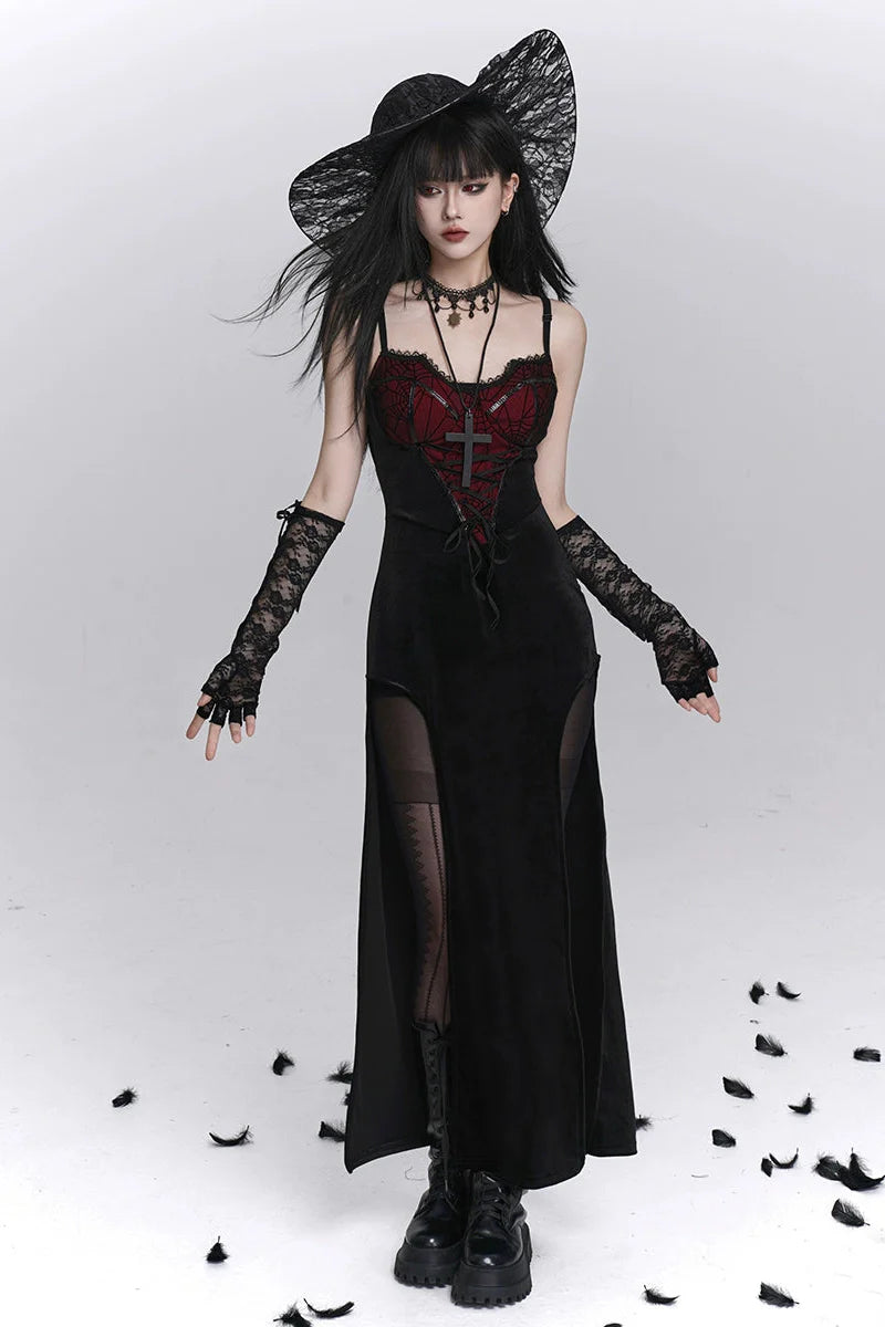Slit Camisole Dress + Sheer Top