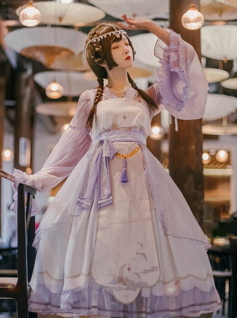 Lolita Night Crescent Moon Suspender Dress Set