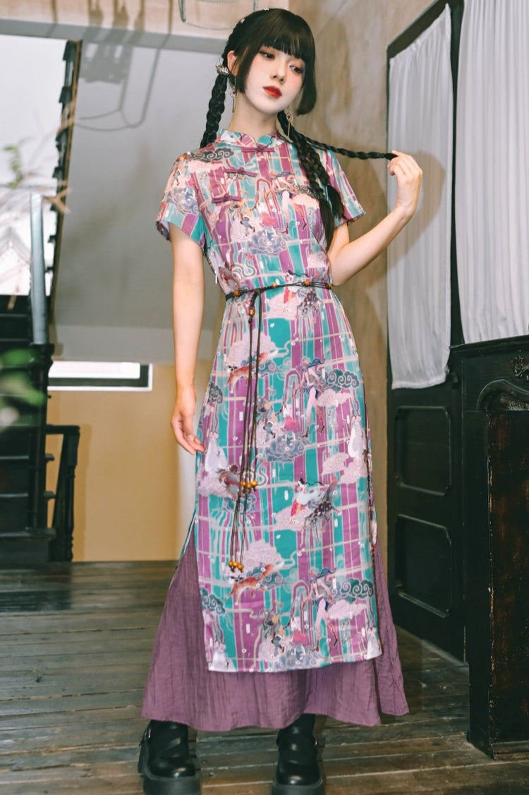 Phantom Chinese-style Fishtail Cheongsam Dress