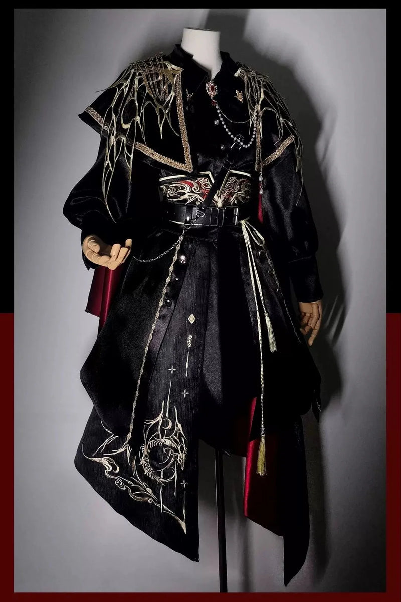 [pre-order] Dark Fantasy Embroidery Cape + Shirt + Corset Train + Pants/skirt Complete Set + Full Set