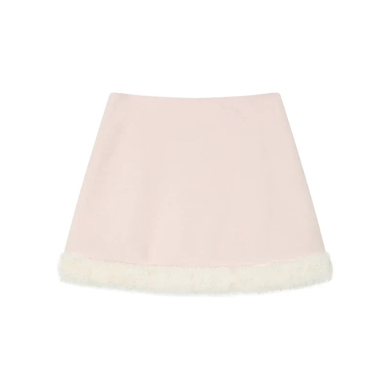 Sweet Coat + High Waist Skirt + Knit Scarf
