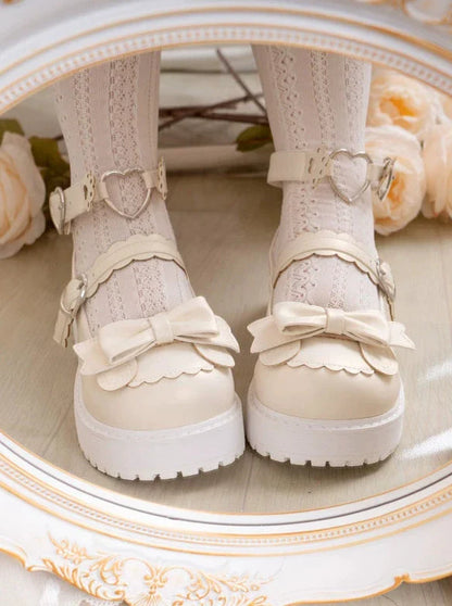 Lolita Low-heel Love Bear Claw Retro Shoes